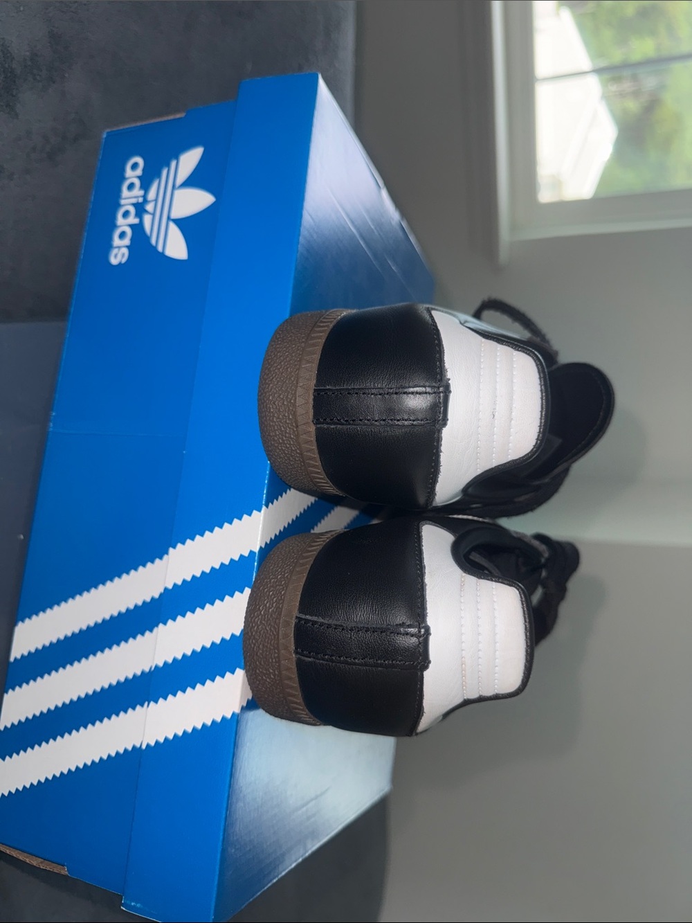 Adidas Samba Women’s Sneakers - Black/White with Gum Sole - Picture 4 of 7